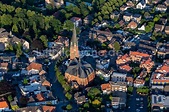 Luftbild Rhede - Kirchengebäude der St. Gudula Kirche in der Altstadt ...