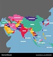 Asia map with the name of the countries Royalty Free Vector