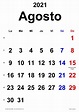 Calendario Mensual Agosto 2021 Para Imprimir - kulturaupice