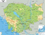 Physical Map of Cambodia - Ezilon Maps