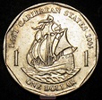 East Caribbean States 1 Dollar Coin 2004 Km 39 Sailing Ship