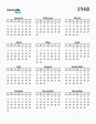 Free 1948 Calendars in PDF, Word, Excel