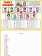 Family Members Vocabulary Esl Exercises Worksheet For Kids