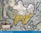 An Ancient Medieval Map of Asia by Claes Jansz. 1688. Sepia, Colour ...