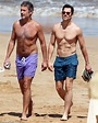 Matt Bomer shirtless while paddleboarding with husband Simon Halls ...