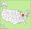 Ohio location on the U.S. Map