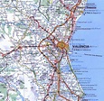 Mapa de acceso a Valencia - Tamaño completo