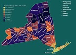 Population density of New York counties (2018) : newyork