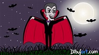 Cómo dibujar a Drácula el legendario vampiro paso a paso | dibujart.com