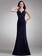 Vestido de noche de gasa de azul marino de estilo elegante - Milanoo.com