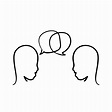 hand drawn doodle two people talking illustration vector isolated ...