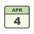 April 4th Date on a Single Day Calendar 497027 Vector Art at Vecteezy