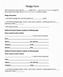 What Is A Pledge Form? - Free Sample, Example & Format Templates - Free ...