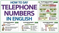 Telephone Numbers in English - How to say phone numbers - YouTube