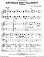Saturday Night's Alright (For Fighting) sheet music for piano solo (big ...