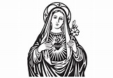 mother mary clipart black and white - Clip Art Library