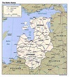 Large political map of the Baltic States with roads and major cities ...