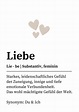 Definition - Liebe - Poster & Wandbilder aus Sprüche & Persönliches