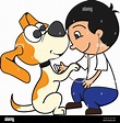 animal care concept, love, caring and affection to the animal cartoon ...