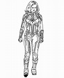 Dibujos de Capitana Marvel para Colorear - Dibujos-Online.Com