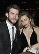 Miley Cyrus y Liam Hemsworth en su primera aparición como marido y mujer
