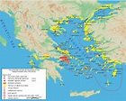 La antigua Atenas mapa - Antigua mapa de la ciudad de Atenas (Grecia)
