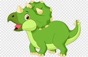 Ilustração de dinossauro verde, Triceratops dinossauro infantil ...