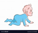 Happy baby boy crawling cartoon infant character Vector Image