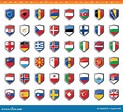 Europe Shield Flags Set Stock Illustration - Image: 54462619