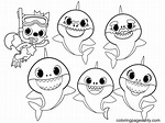 Pinkfong and Baby Shark Family Coloring Page - Free Printable Coloring ...