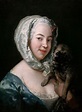 Antoine Pesne (1683-1757) - Granddaughter of the artist with Pug dog ...