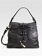 Donna Karan New York Sabre Leather Shoulder Bag in Black | Lyst