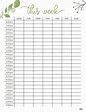 Hourly Planner Printable Free