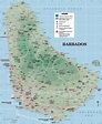 Large detailed physical and tourist map of Barbados. Barbados large ...
