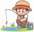 Premium Vector | Illustration of cartoon boy fishing
