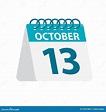 13. Oktober - Kalender-Ikone Vektorillustration Von Einem Tag Des ...