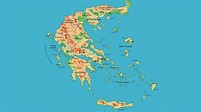 Mappa fisica di Grecia