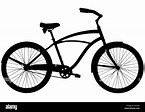 Beach cruiser bicycle silhouette on white background Stock Photo - Alamy