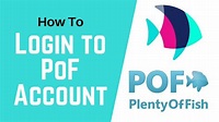 POF Login | How to Login to POF Account | Plenty of Fish Login - YouTube