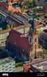 Aerial view, Neubrandenburg, concert church St. Marien in the style of ...