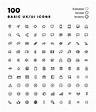 100 Basic UX/UI Icons | Pre-Designed Illustrator Graphics ~ Creative Market