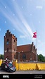 Vordingborg, iglesia de Praestoe, boda, bandera danesa en Praestoe ...