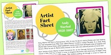 Artist Fact Sheet Andy Warhol (teacher made)