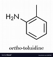 Toluidine ortho-toluidine 2-methylaniline Vector Image