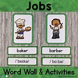 JOBS Vocabulary - Word Wall Words and Puzzle Activity - Chez Chris ...