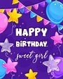 Free Happy Birthday Image For Girl With Balloons - birthdayimg.com
