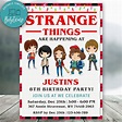 Editable Stranger Kids - Invitación de cumpleaños de Stranger Things ...