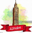 Big Ben Tower Londres El Dibujo Illustracion Libre de Derechos ...
