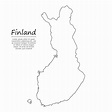 Premium Vector | Simple outline map of finland, in sketch line style