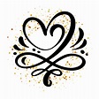 Heart love sign Vector illustration. Romantic symbol linked, join ...